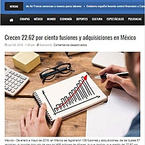 Crecen 22.62 por ciento fusiones y adquisiciones en Mxico